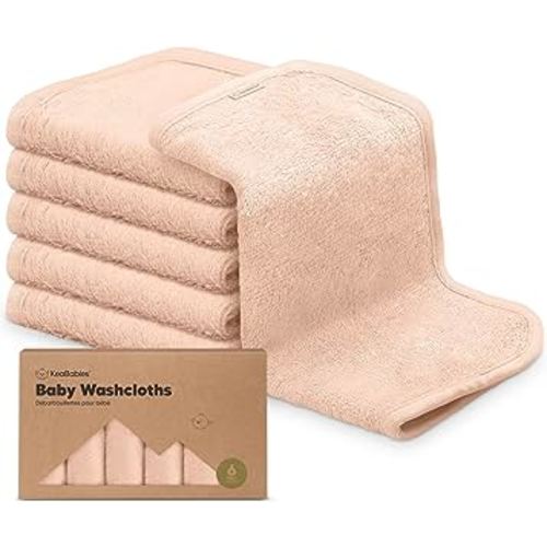 6-Pack Baby Washcloths - Soft Viscose Derived from Bamboo Washcloth, Baby Wash Cloths, Baby Wash Cloth for Newborn, Kids, Bath Baby Towels, Face Towel, Face Cloths for Washing Face(Peachy)