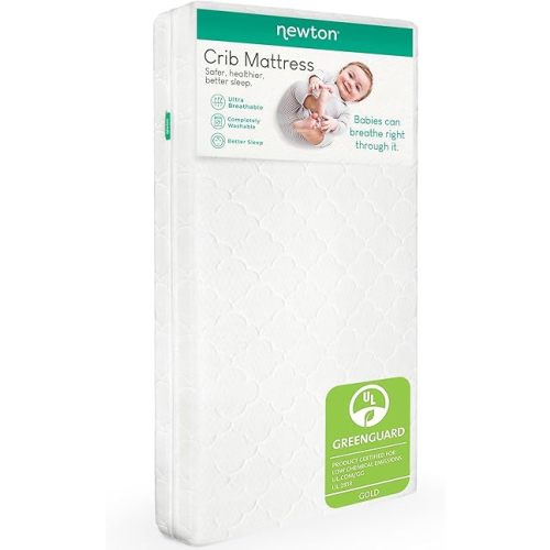 Newton Baby Crib Mattress and Toddler Bed - Ultra-Breathable Proven to Reduce Suffocation Risk, 100% Washable, 2-Stage, Non-Toxic Better Than Organic, Removable Cover - Deluxe 5.5" Thick- White
