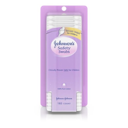 Johnson's Baby Safety Ear Swabs Made with Non-Bleached Cotton, 185 ct