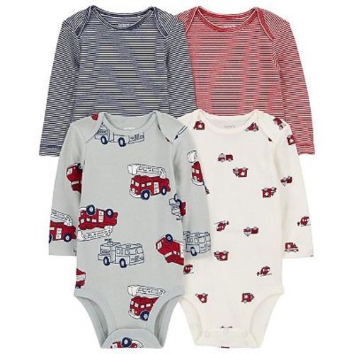 Baby Boy Carter's 4-pk. Long Sleeve Firetruck Bodysuits