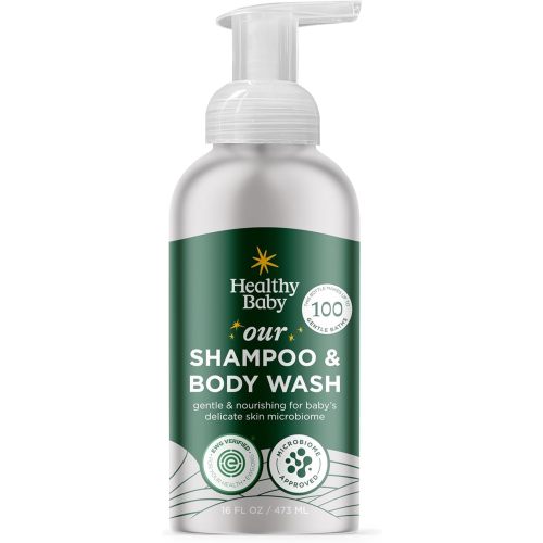 Our Shampoo & Body Wash - Gentle on Sensitive Skin - Foaming Formula - Safe for Newborns - Formulated with Plant & Mineral Based Ingredients - EWG Verified - 16 fl oz