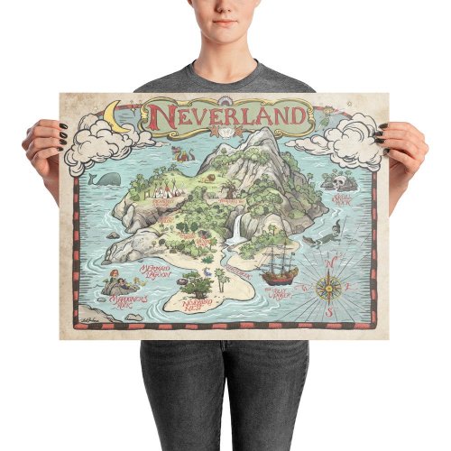Neverland Map Print (24" X 36")