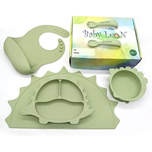 Lovely Minime Baby Feeding Set, Silicone Plates Bibs Spoons, Led Weaning  Supplies for Toddlers, Utensils Stuff, Suction Bowls, S