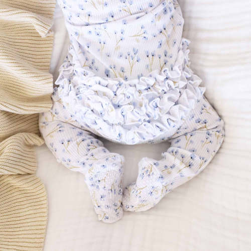 Bamboo Waffle Zipper Footies | Printed