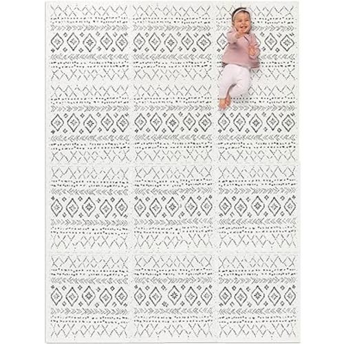 Lillefolk Baby Foam Play Mat - Baby Playmat | Tiles for Kids Interlocking Mat - Foam Baby Mat for Babies & Toddlers - Non Toxic Play Mat for Baby Tummy Time Mat 8x6ft Boho