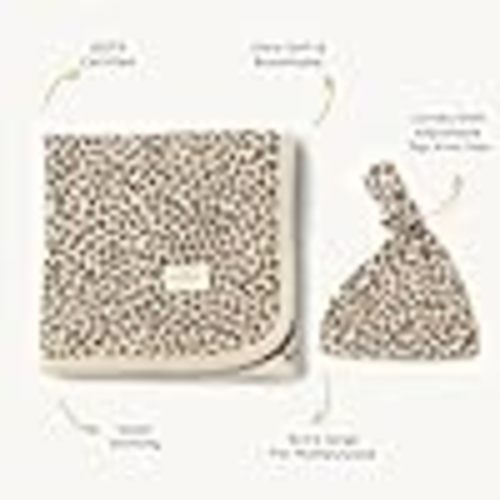 Amazon.com: MakeMake Organics GOTS Organic Cotton Baby Swaddle Receiving Blanket Knotted Hat Large Stretchy Wrap Newborns (Spotted, 40"x40") : Baby