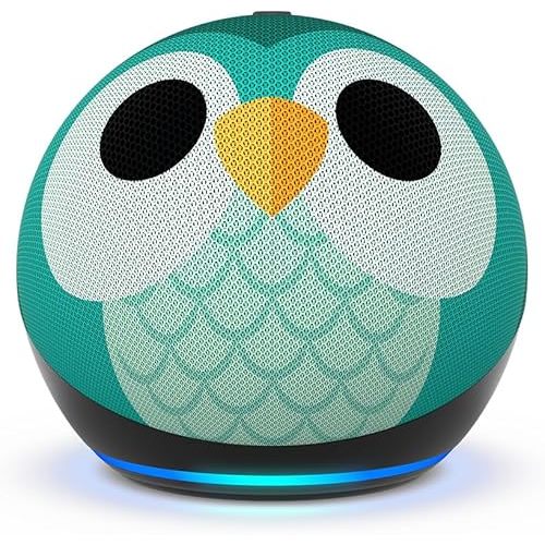 Amazon Echo Dot Kids (newest model), Designed for kids, with parental controls, Includes 1 Year of Amazon Kids+, Owl