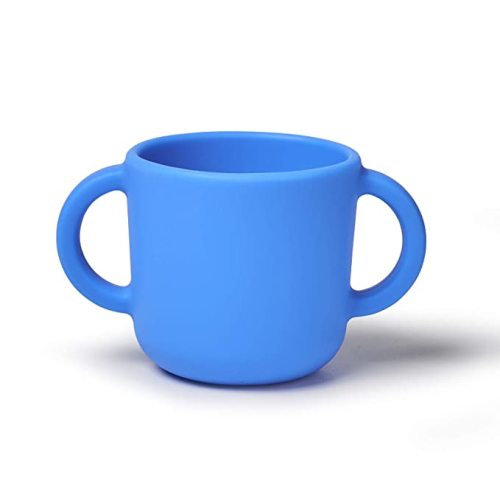 Silicone Training Cup for Infants, Toddler Learning Cup with Two Handles, Baby Open Cup 5oz, 6months+ (blue) - Blue