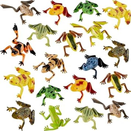 Plastic Frogs Toy Mini Vinyl Realistic Frog Toy Decorations Frogs Fun Rain Forest Character Toys Realistic Frog Figures Lifelike Toy for Crafting Party Supplies Home Decor Game(24 Pieces)