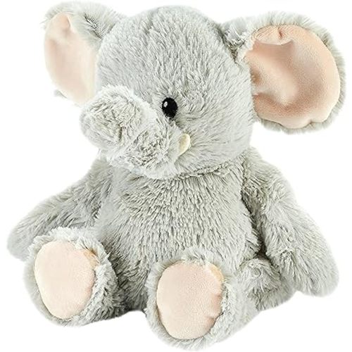 Warmies Microwavable & Weighted Stuffed Animals, Gray Elephant - Heated Stuffed Animal Plushie for Warmth & Comfort - Cute Soft Plush Toys for Boys, Girls, Babies & Toddlers