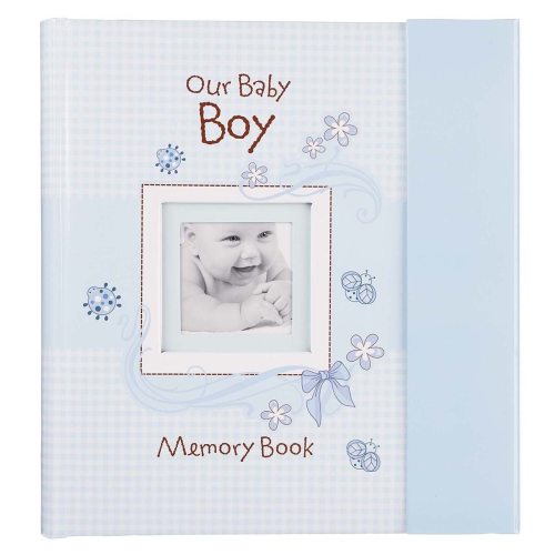 Christian Gifts Boy Baby Book of Memories Blue Keepsake Photo Album Our Baby Boy Memory Book Baby Book with Bible Verses, The First Year