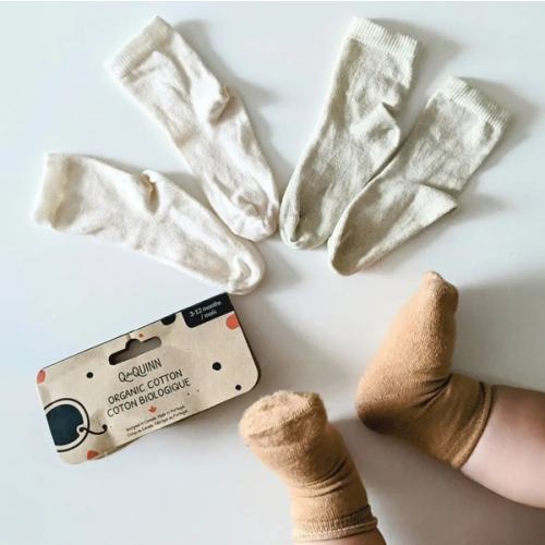 Pure (no dye) Kids Socks | 98% Organic Cotton – Q for Quinn & Basics by Quinn