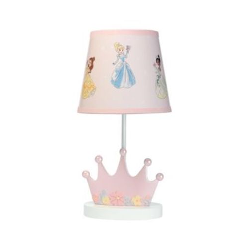 Disney Princesses Pink Crown Nursery Lamp with Shade & Bulb