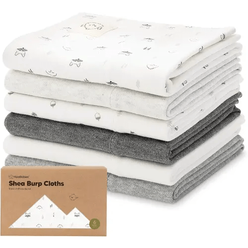 Organic Burp Cloths Baby Girl, Boy - 6-Pack Large Baby Burp Cloths, Burping Cloths for Babies, Boys, Girls, Cotton Burp Cloth, Spit Up Burp Rags, Newborn Burp Clothes, Burp Cloths Neutral(Neutrals)