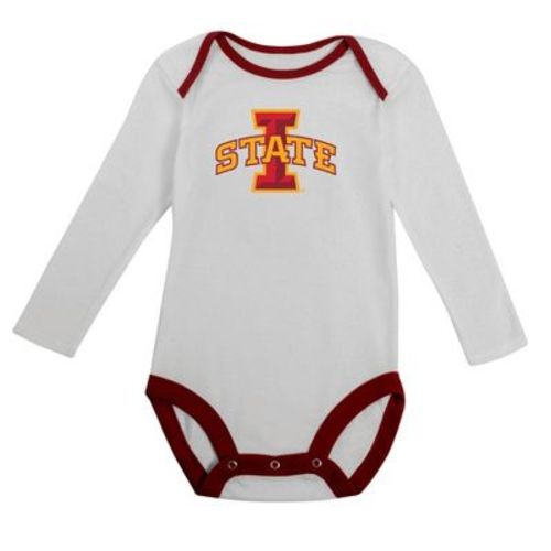 NCAA Iowa State Cyclones Infant Boys' 2pk Long Sleeve Bodysuit - 3-6M: Cotton-Polyester Blend, Adjustable Snap Closure