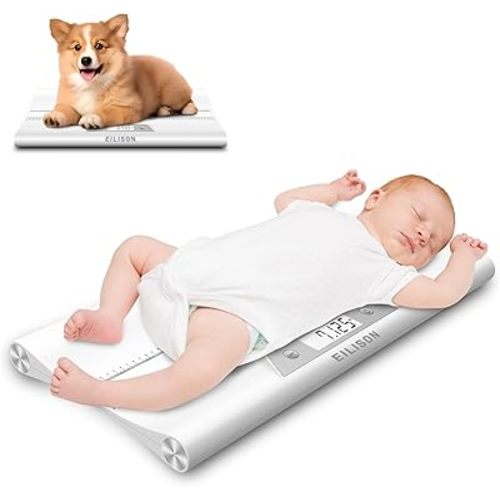 EILISON Baby Scale with Height Measuring - Digital Weight Scale for Infants, Toddlers & Pets - 0.1-44 lbs, Tare Function, Hold Feature, Accurate Baby Weighing Scale for Growth Tracking (White)
