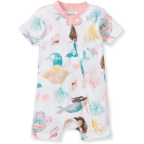 Burt's Bees Baby Unisex Baby Short Sleeve Pajamas, One-piece Sleeper Romper Pjs, Snug Fit for Infants 3 to 24 Months