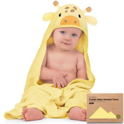 Keababies Cuddle Baby Hooded Towel, Organic Baby Bath Towel, Hooded Baby Towels, Baby Beach Towel For Newborn, Kids (giraffe)