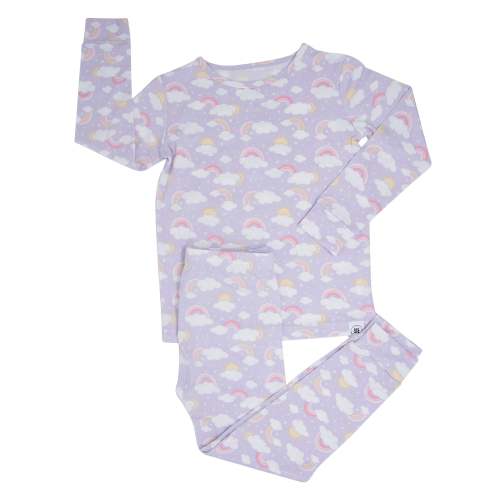 Lavender Rainbows and Clouds Big Kid Pajama Set