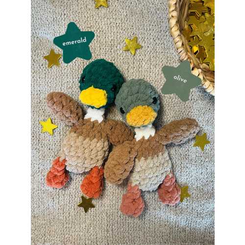 Mars the Mallard Duckling | Mallard Snuggler | Duck Lovey | Crochet Unstuffed Toy | Nursery Decor | Baby Toy | Child Present | Birthday Gift