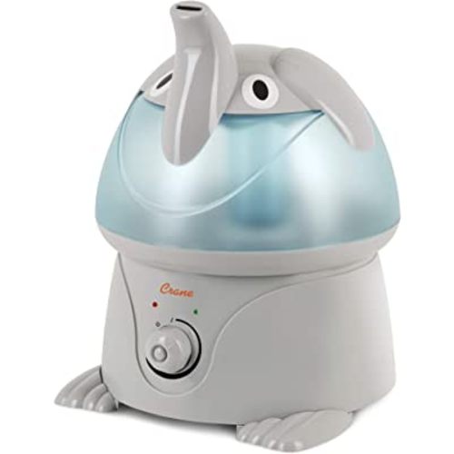 Crane Adorables Ultrasonic Humidifiers for Bedroom and Baby Nursery, 1 Gallon Cool Mist Air Humidifier for Large Room or Kid's Room, Humidifier Filters Optional, Elephant