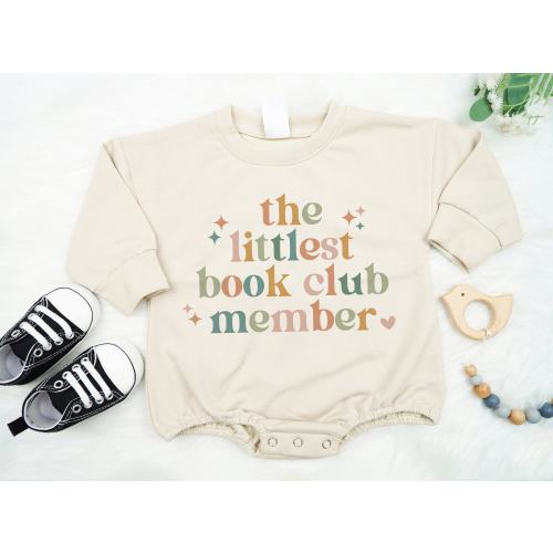 The Littlest Book Club Member baby romper, Funny Future Bookworm Toddler, Book nerd Baby, Cute Kindergarten Shirt, Shirt for School