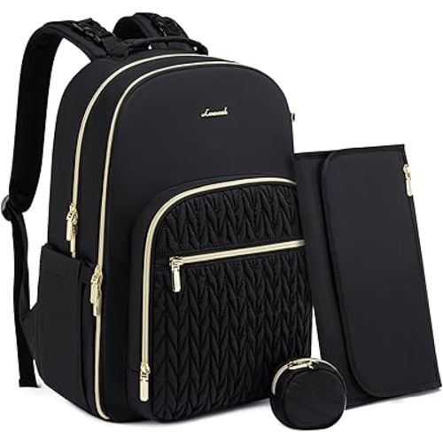 LOVEVOOK Diaper Bag - Stylish Baby Backpack with Changing Pad, Large Travel Waterproof Nappy Changing Bag with Stroller Straps, Insulated Pockets for Mom Dad - Unisex, Black