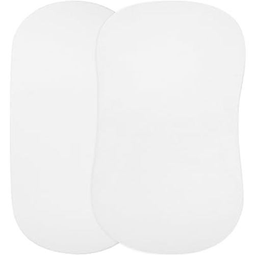 Ely’s & Co. Bassinet Sheet 2-Pack — Combed, 100% Jersey Cotton for Baby Boy and Baby Girl — Solid White