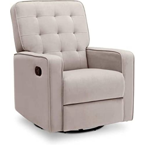 Delta Children Gavin Recliner Glider Swivel Chair Featuring LiveSmart Fabric by Culp - Stain-Resistant, Repels Moisture, Kid & Pet-Friendly Fabric, Linen