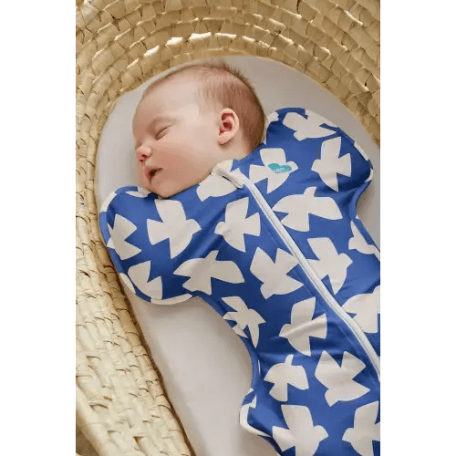 Swaddle Up™ 1.0 TOG Cotton Cobalt Paperbirds - small