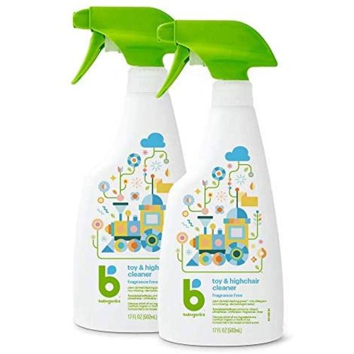 Babyganics Toy & Highchair Cleaner Spray, Packaging May Vary, 17 Fl Oz (Pack of 2)