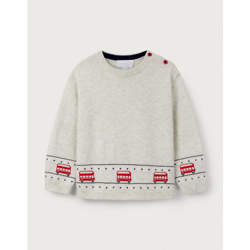 Organic Cotton London Bus Sweater (0–18mths) | Baby Clothing | The White Company US