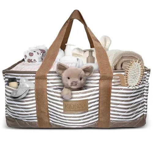 Baby Diaper Caddy. Portable Storage for Diapers, Wipes and Changing Table Essentials. A Nursery and Travel Must Have.