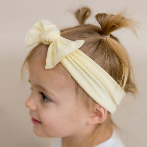 Knotted Bow Headband in Chamomile 0-3