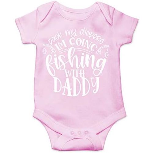 CBTwear Pack My Diapers Going Fishing With Daddy - Baby Clothes - Funny Newborn Bodysuit Outfits for Boys and Girls