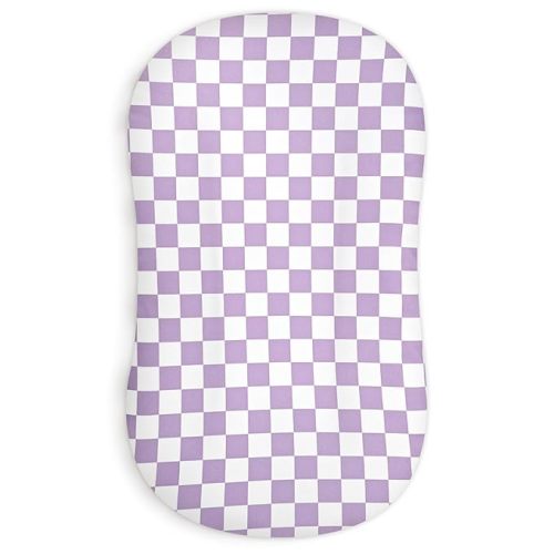 Baby Lounger Cover for Boys and Girls, Removable Cover Ultra Soft Comfortable Lounger Slipcover, Purple Checkered (Lounger not Included)