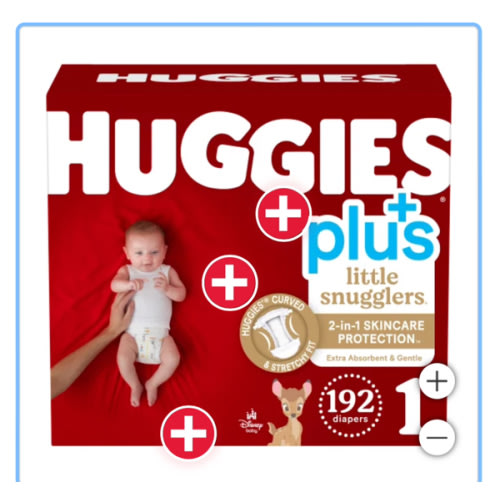 Huggies Plus Diapers Sizes 1 - 2