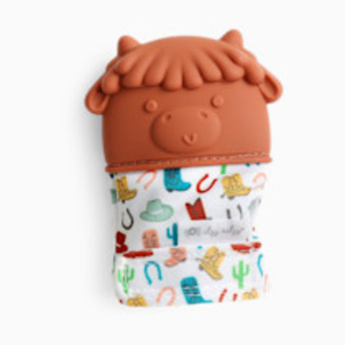 Itzy Ritzy Teething Mitt - Highland Cow