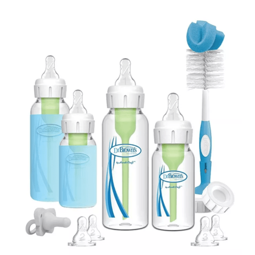 Anti-Colic Options+ Narrow Glass Baby Bottle Starter Set, 18 Pieces