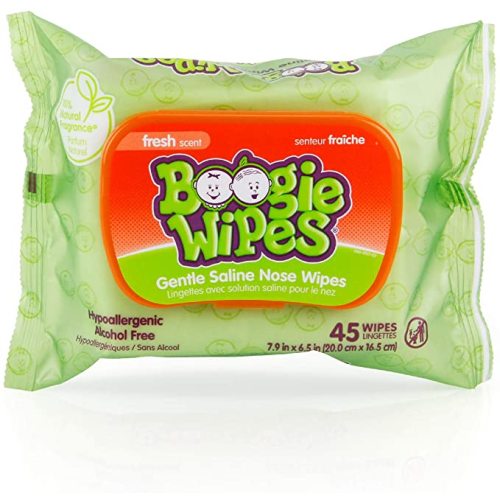 Baby Saline Wipes by Boogie for Face, Hand, Body & Nose, FSA/HSA Eligible, Made with Vitamin E, Aloe, Chamomile and Natural Saline, Fresh Scent, 45 Count - 45 Count (Pack of 1)