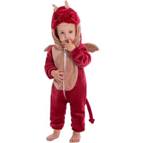 OLAOLA Baby Animal Costume Onesie, Unisex Toddler Romper, Plush Dress Up Infant Outfits Halloween Cosplay Jumpsuit