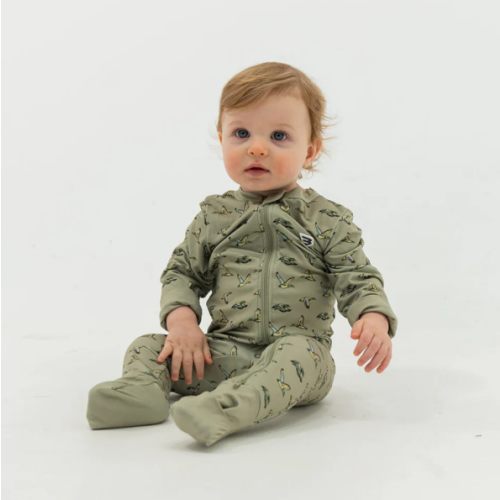 Baby Zip Up - Flying Ducks Green – BURLEBO