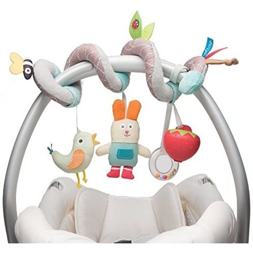 Taf Toys Garden Spiral | Baby’s Fun Accessory for Car Seat & Pram Etc, Hanging Rattling Toys, Easier Parenting, Keeps Your Baby Happy, Ideal Gift, Soother Strawberry Shape Case, for Easier Outdoors
