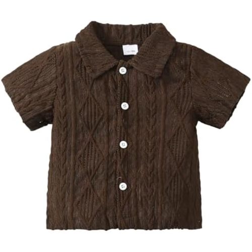 Baby Boy Clothes Toddler Boys Button Down Shirts Short Sleeve Dress T-Shirt Toddler Tops Summer Outfits