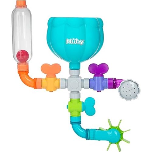 Nuby Wacky Waterworks Pipes Bath Toy - Baby Bathtub Toy with Interactive Features for Cognitive Development