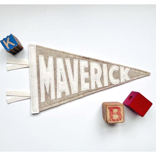 Custom Name Pennant, Baby Name Announcement, Nursery Decor, Newborn Gift