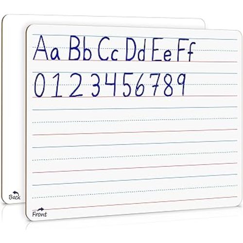 Scribbledo Double Sided Whiteboard Lined Dry Erase Board for Kids Ruled Writing Board Handwriting Practice Small White 9x12 Dry Erase Board with Lines Education Teacher Supplies