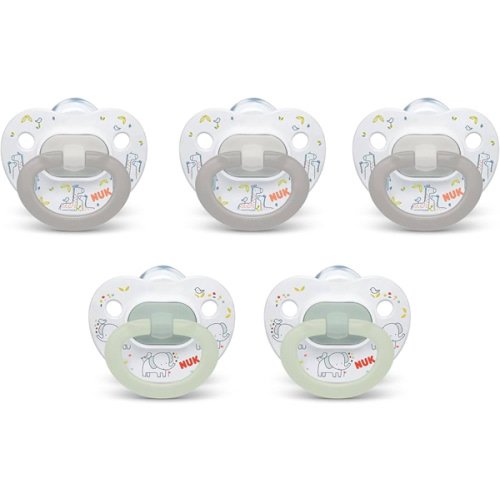 NUK Comfy Orthodontic Pacifiers for 0-6 Months – BPA-Free, 5-Pack, Soft & Durable Design for Baby Comfort