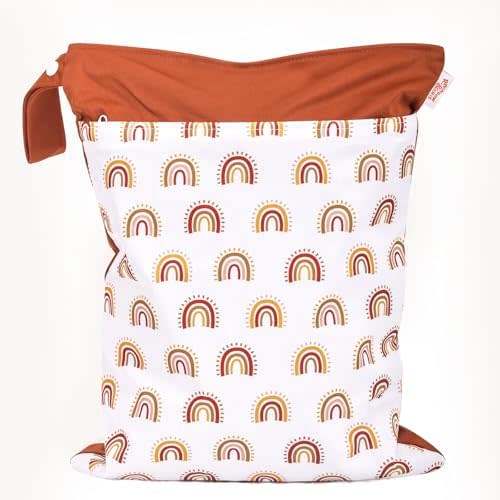 Wet Bag,Wet Dry Bag,Wet Bag for Swimsuit,With Two Zipper Wet dry Pouch,Waterproof Reusable Little Rainbow