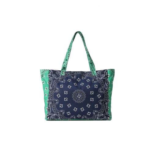 Bailey Navy/Green Bandana Tote